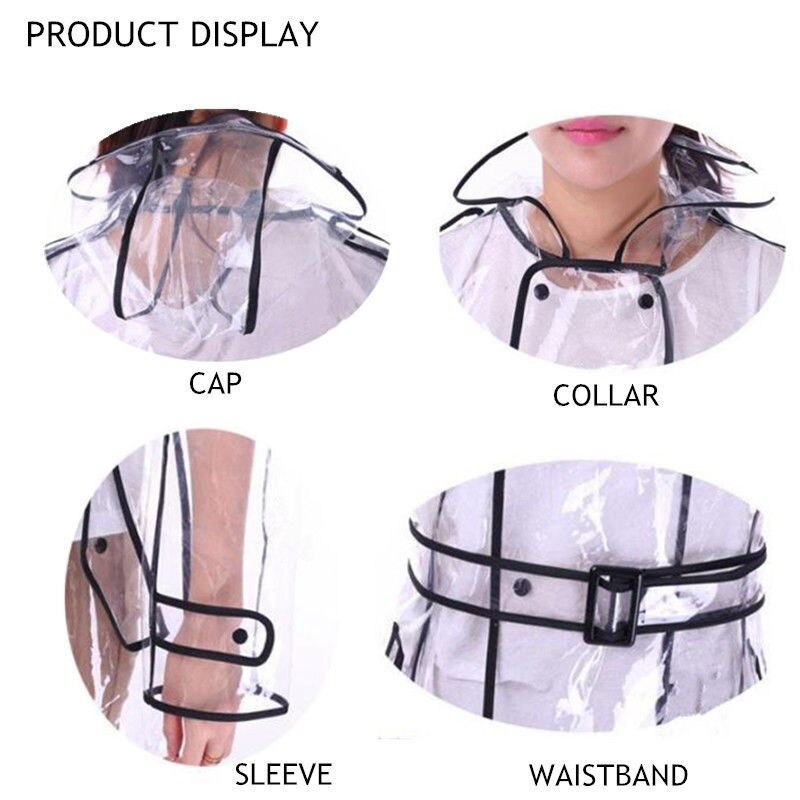 Stylish Hooded Women's Clear Raincoat