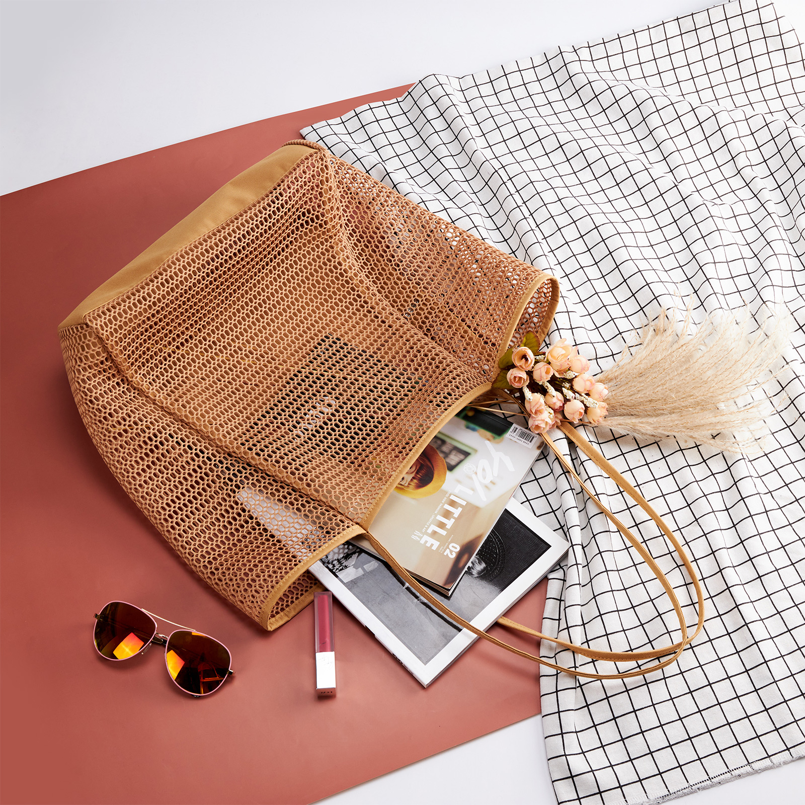 Stylish Mesh Beach Shoulder Bag