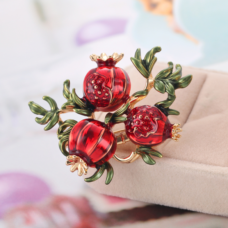 Stylish Metal Pomegranate Brooch