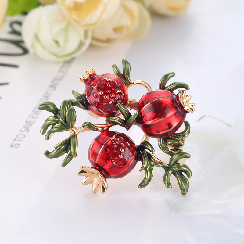 Stylish Metal Pomegranate Brooch