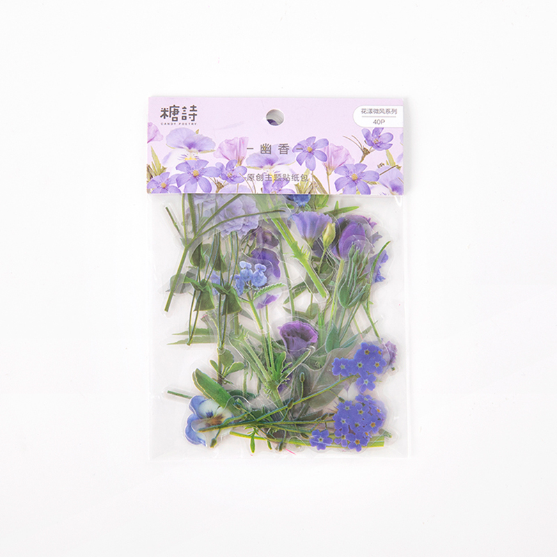 Stylish Scrapbooking Floral Stickers (40 pcs)