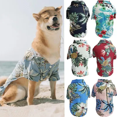 Stylish Summer Print Design Dog Aloha Shirt