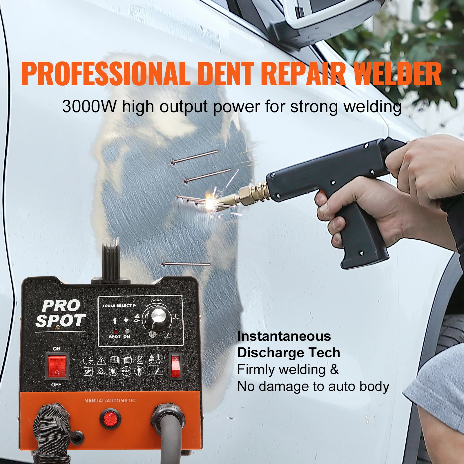 SucceBuy Stud Welder Dent Repair Kit 3KW Spot Welder Auto Body Welding Dent Puller Machine Welding Accessories for Car SucceBuy Stud Welder Dent Repair Kit 3KW Spot Welder Auto Body Welding Dent Puller Machine Welding Accessories for Car