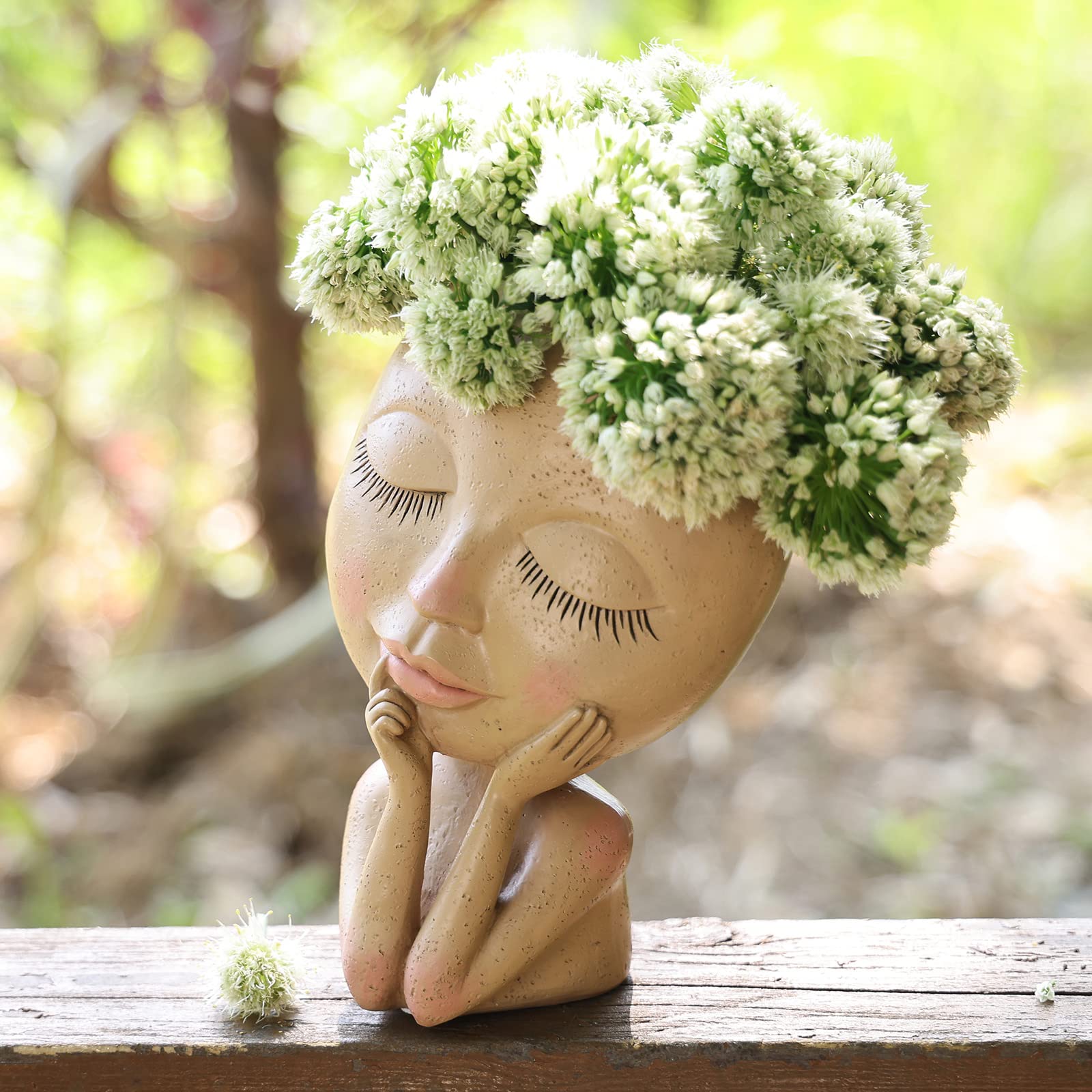 Succulent Face Flower Pot Head Planter Succulent Face Flower Pot Head Planter