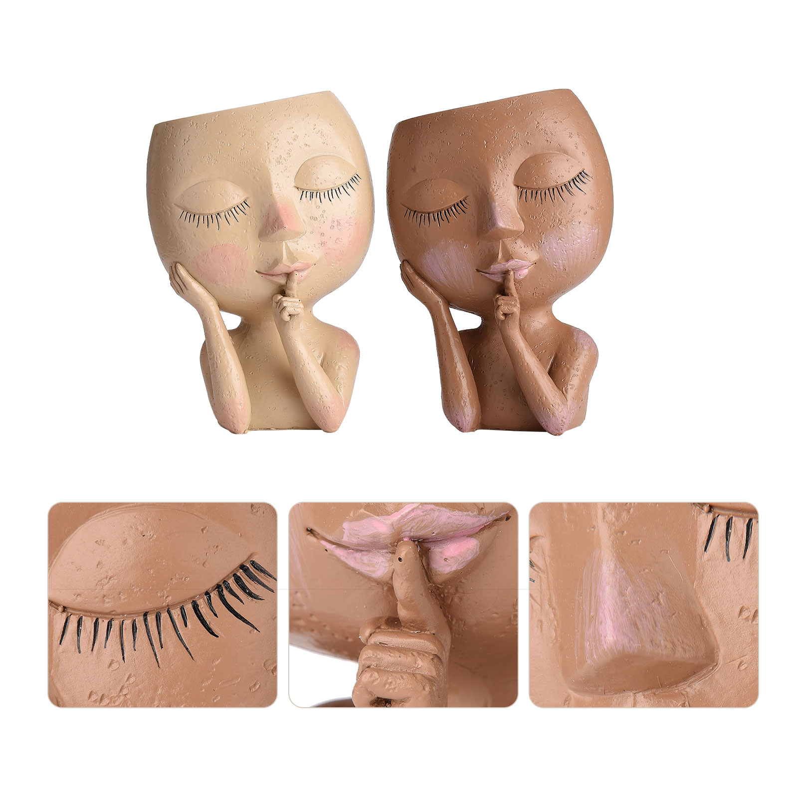 Succulent Face Flower Pot Head Planter Succulent Face Flower Pot Head Planter