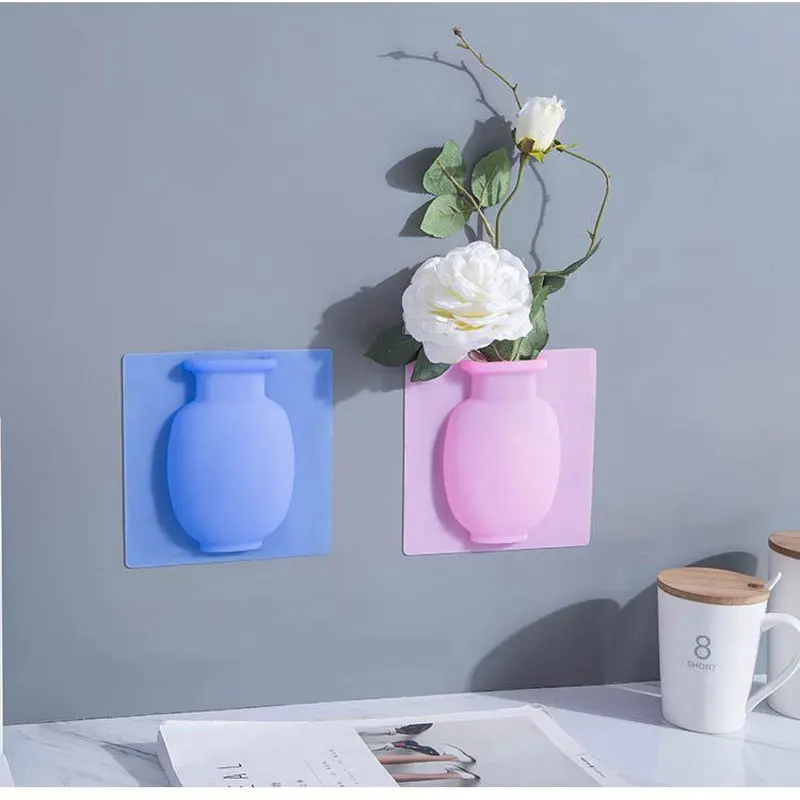 Sucker Silicone Vase Office Home Decorations Accessories Sticky Magic Flower Vase For The Wall Glass Fridge and Windows Sucker Silicone Vase Office Home Decorations Accessories Sticky Magic Flower Vase For The Wall Glass Fridge and Windows