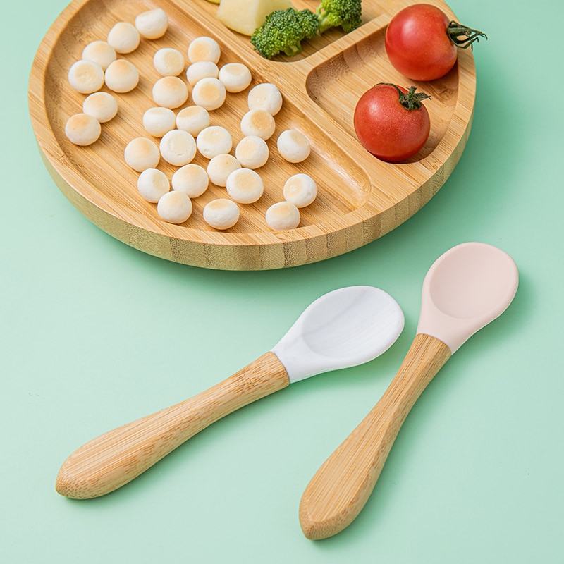 Suction Base Baby Bamboo Plate with Spoon Suction Base Baby Bamboo Plate with Spoon