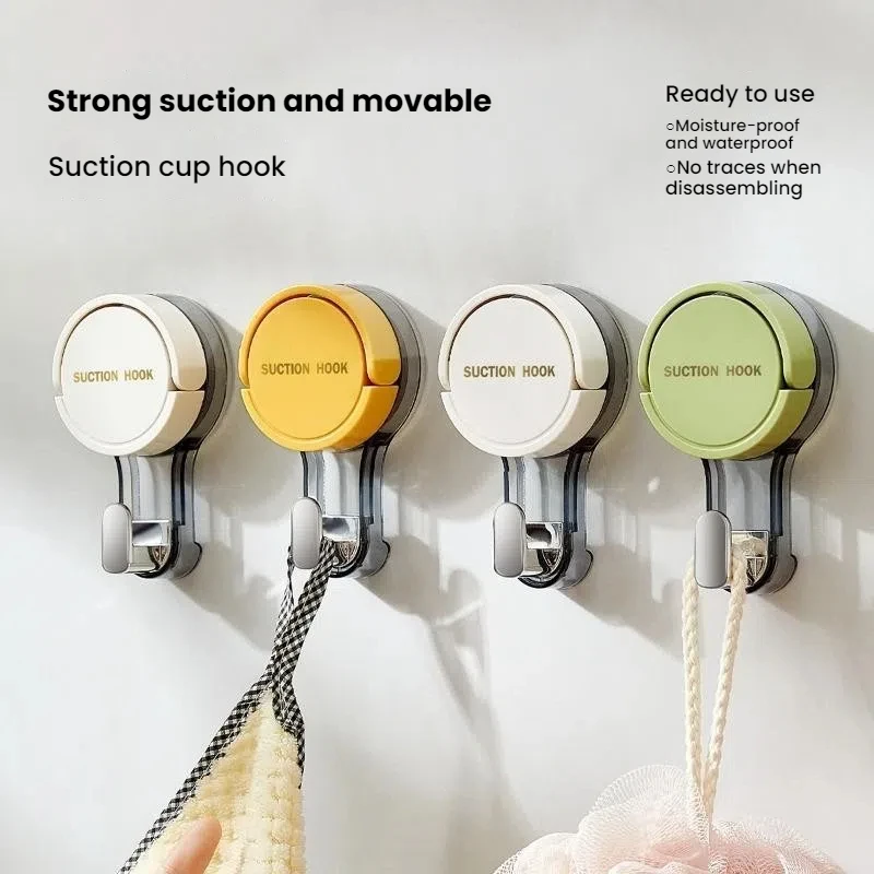 Suction Hooks Strong Vacuum Power Traceless No-Drilling Adhesive Hooks for Home Bathroom Kitchen Door Back and Toilet