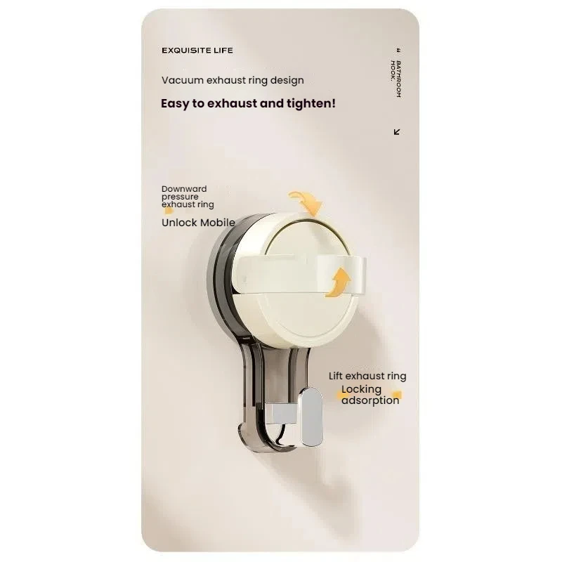 Suction Hooks Strong Vacuum Power Traceless No-Drilling Adhesive Hooks for Home Bathroom Kitchen Door Back and Toilet