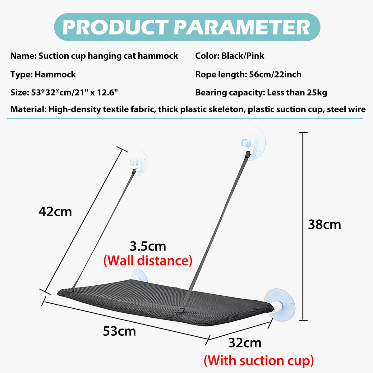 Suction Mount Window Cat Hammock