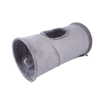Suede Fabric Collapsible Cat Tunnel