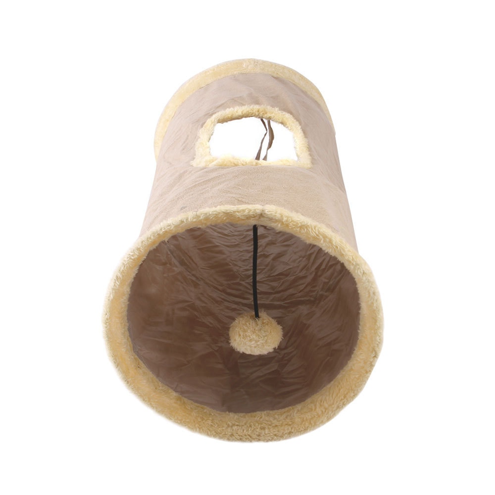 Suede Fabric Collapsible Cat Tunnel