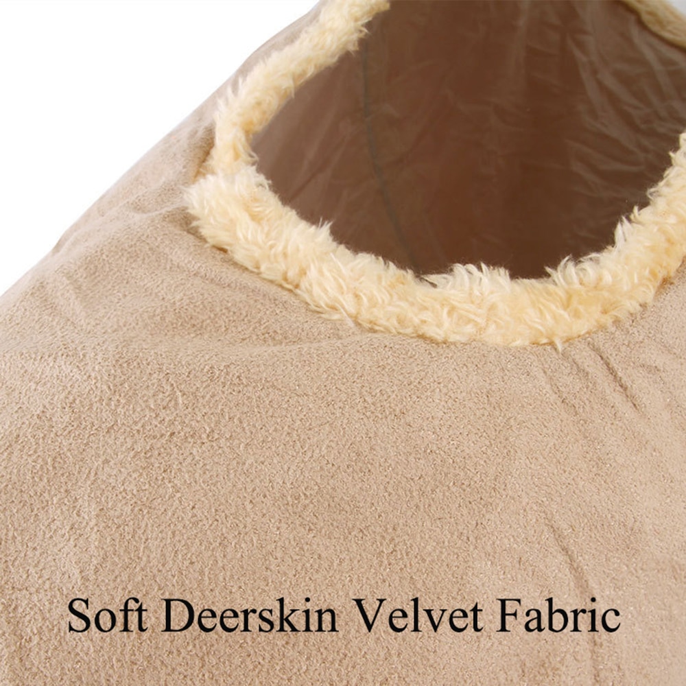 Suede Fabric Collapsible Cat Tunnel