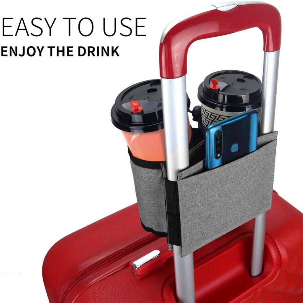 Suitcase Cup Holder with Back Pocket Suitcase Cup Holder with Back Pocket