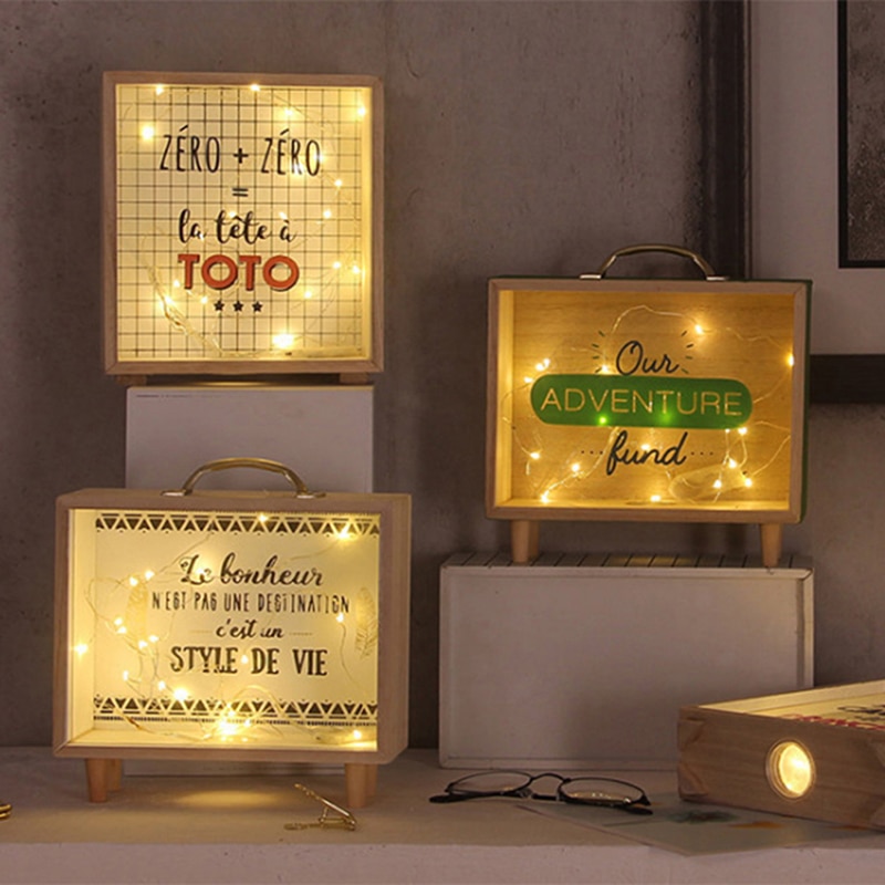 Suitcase Style Wooden Money Bank