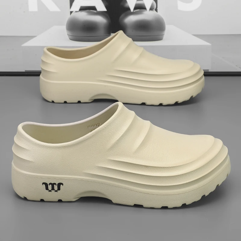 Summer Chef Shoes Anti Slip and Oil Proof Work Shoes Lazy Slippers Casual Trendy Slippers One Step Fashion Shoes Sports Summer Chef Shoes Anti Slip and Oil Proof Work Shoes Lazy Slippers Casual Trendy Slippers One Step Fashion Shoes Sports
