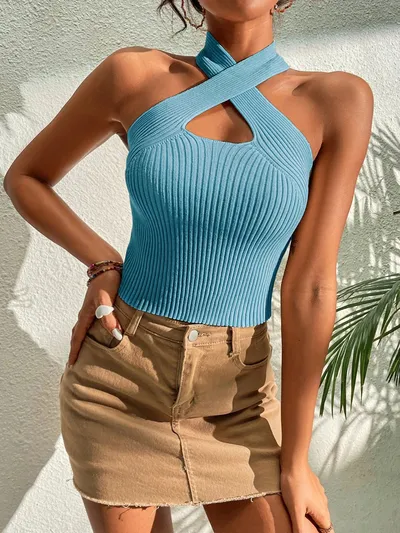 Summer Fashion Criss Cross Crop Top Summer Fashion Criss Cross Crop Top