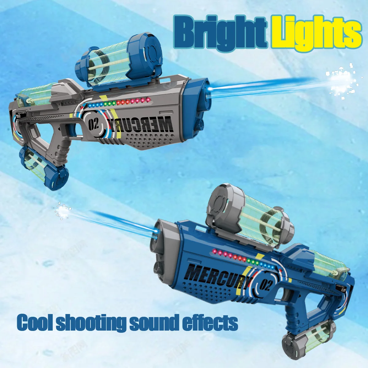 Summer Fully Automatic Electric Water Gun with Light Rechargeable Continuous Firing Party Game Kids Space Splashing Toy Summer Fully Automatic Electric Water Gun with Light Rechargeable Continuous Firing Party Game Kids Space Splashing Toy