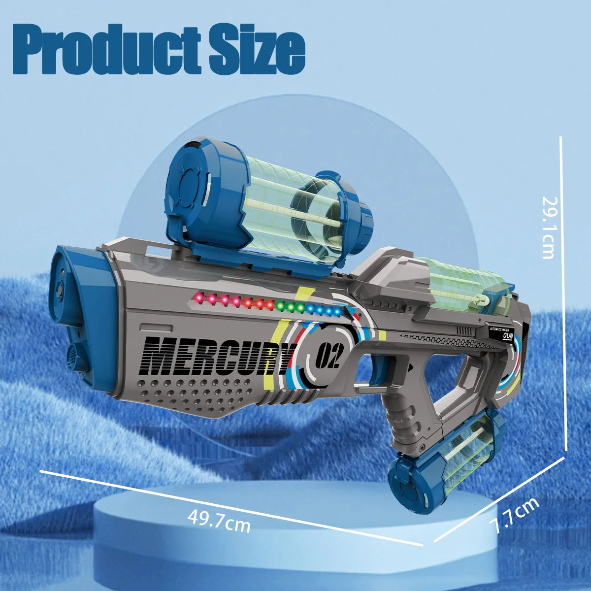 Summer Fully Automatic Electric Water Gun with Light Rechargeable Continuous Firing Party Game Kids Space Splashing Toy Summer Fully Automatic Electric Water Gun with Light Rechargeable Continuous Firing Party Game Kids Space Splashing Toy