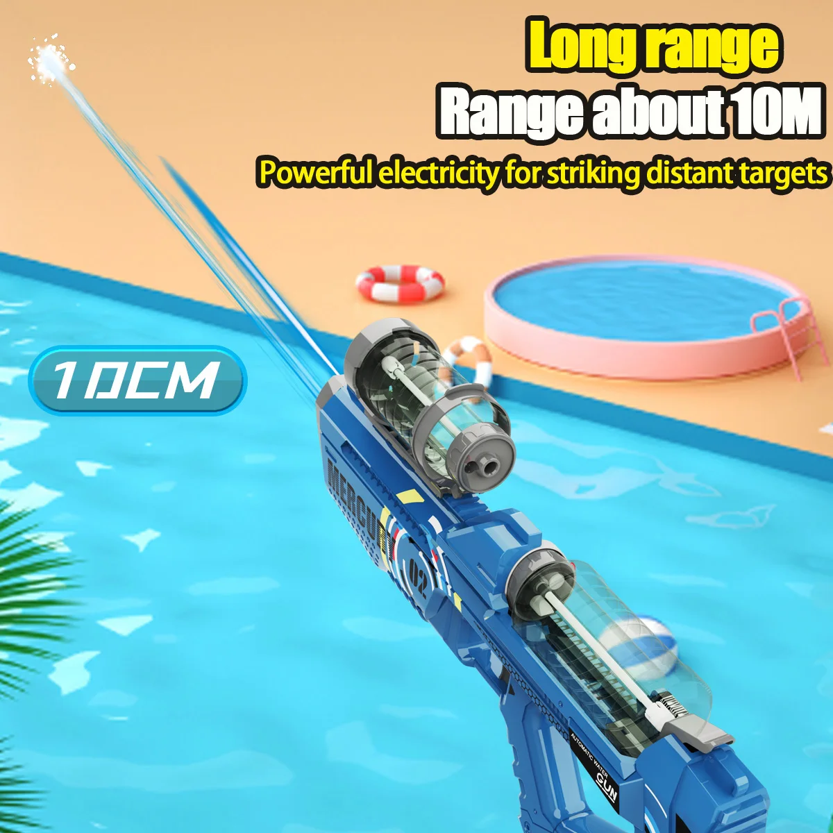 Summer Fully Automatic Electric Water Gun with Light Rechargeable Continuous Firing Party Game Kids Space Splashing Toy Summer Fully Automatic Electric Water Gun with Light Rechargeable Continuous Firing Party Game Kids Space Splashing Toy