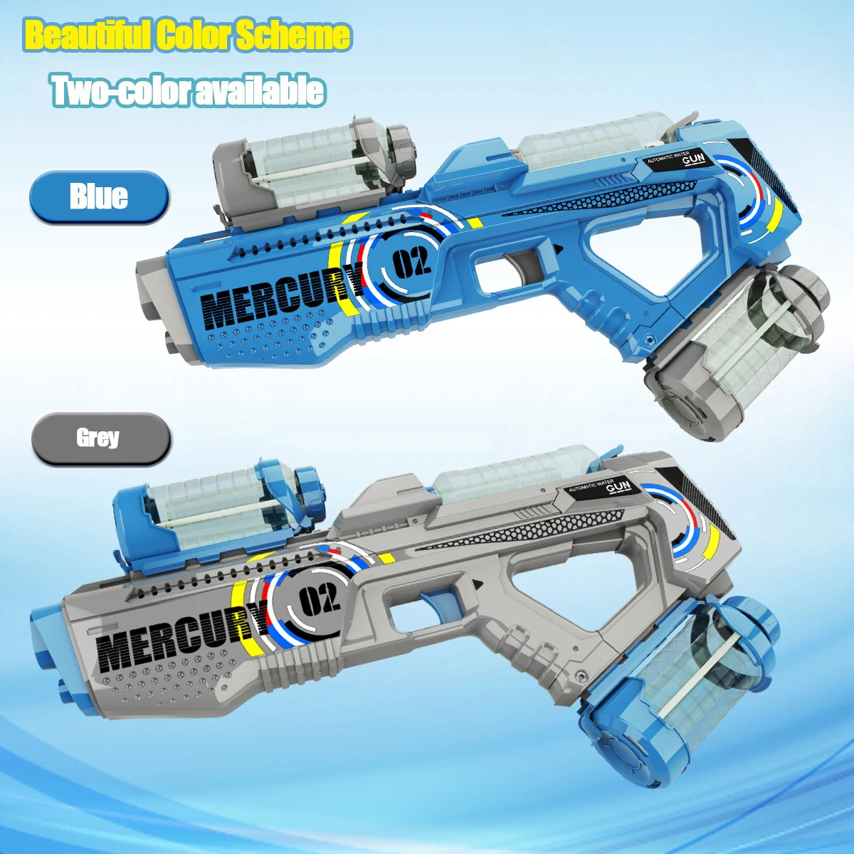Summer Fully Automatic Electric Water Gun with Light Rechargeable Continuous Firing Party Game Kids Space Splashing Toy Summer Fully Automatic Electric Water Gun with Light Rechargeable Continuous Firing Party Game Kids Space Splashing Toy