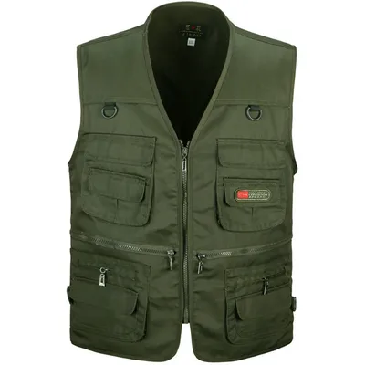 Summer Men Tactical Hiking Fishing Vest Multi-pocket Photographer Waistcoat Outdoor Leisure Male Thin Cargo Jacket