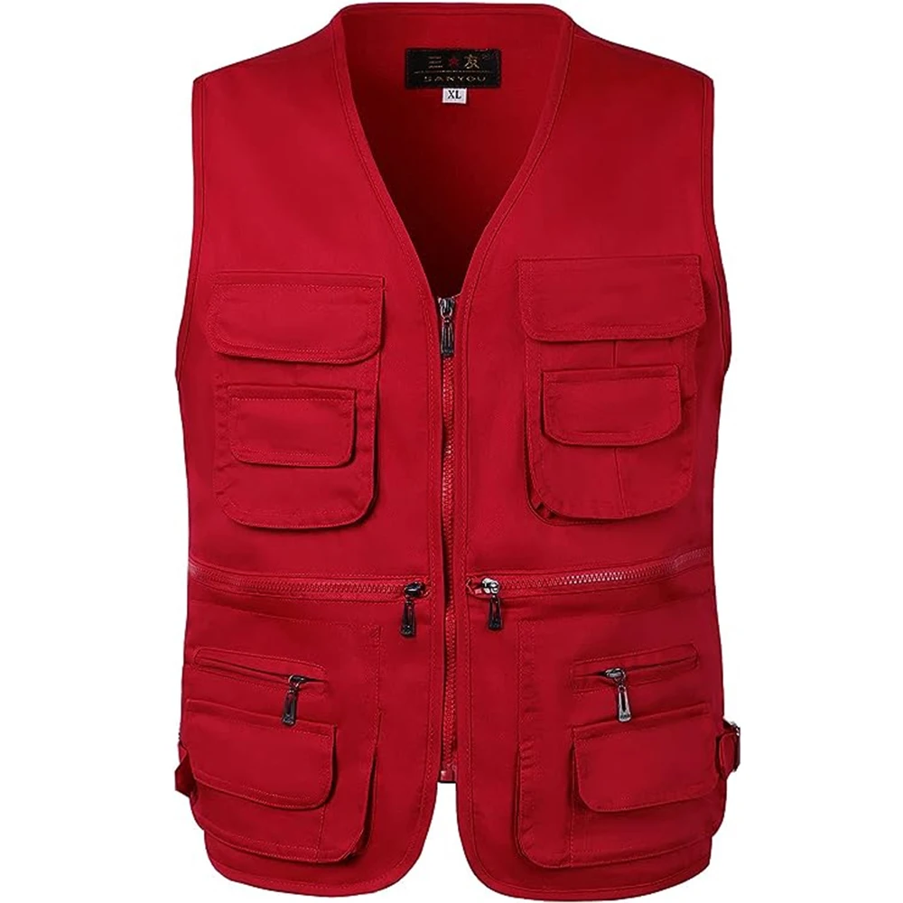 Summer Men Tactical Hiking Fishing Vest Multi-pocket Photographer Waistcoat Outdoor Leisure Male Thin Cargo Jacket