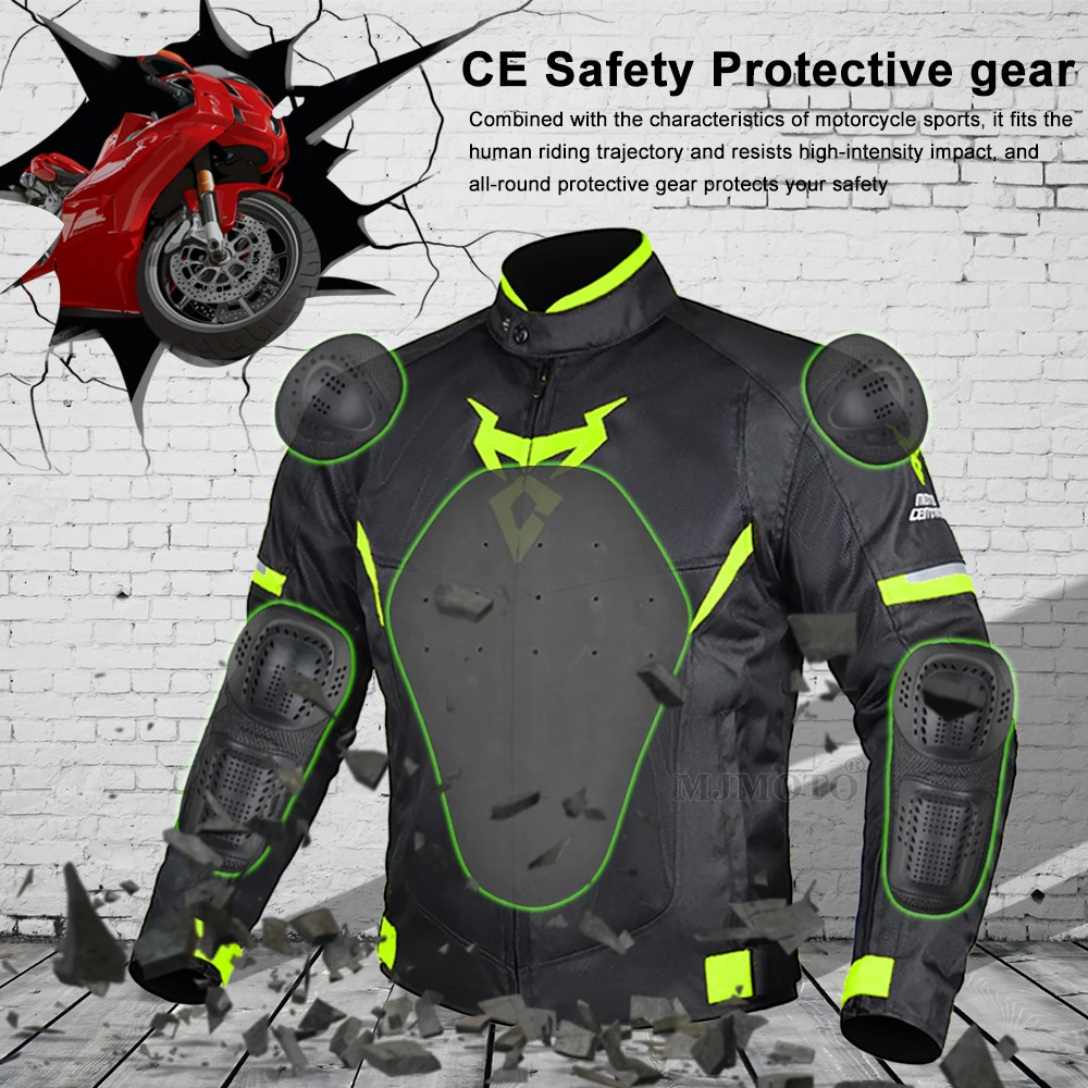 Summer Motorcycle Riding Jacket Men Women Mesh Breathable Motocross Jacket Anti-fall Motorbike Jacket With 5pcs Summer Motorcycle Riding Jacket Men Women Mesh Breathable Motocross Jacket Anti-fall Motorbike Jacket With 5pcs