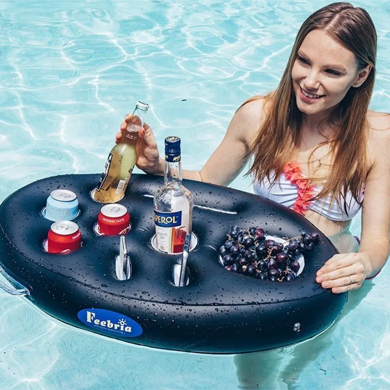 Summer Sea Bucket Cup Holder Inflatable Pool Beach Swimming Play Family Party Float Beer Drink Tray Cooler Table Toy