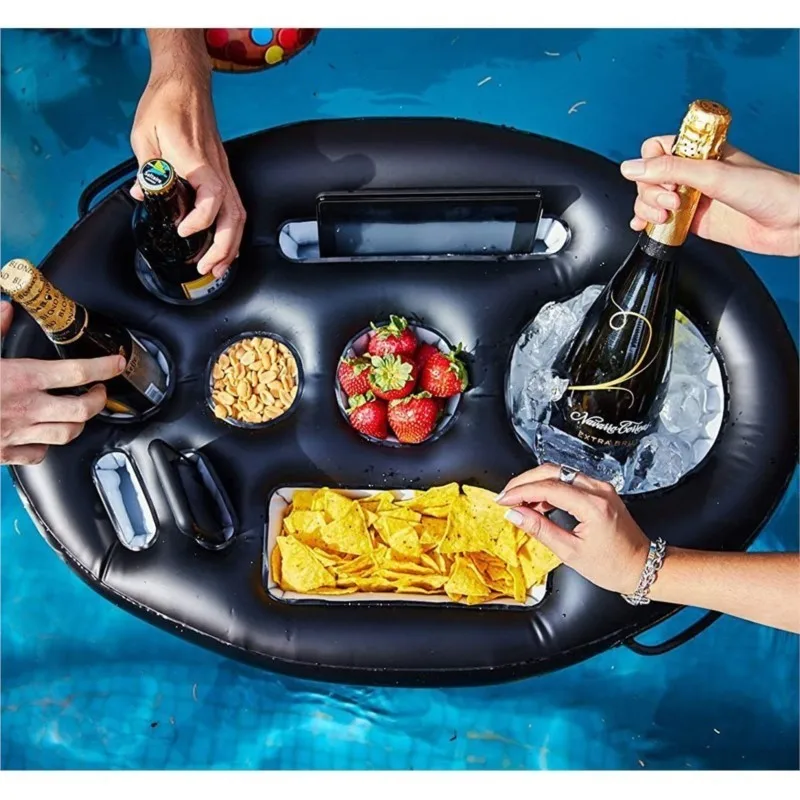 Summer Sea Bucket Cup Holder Inflatable Pool Beach Swimming Play Family Party Float Beer Drink Tray Cooler Table Toy