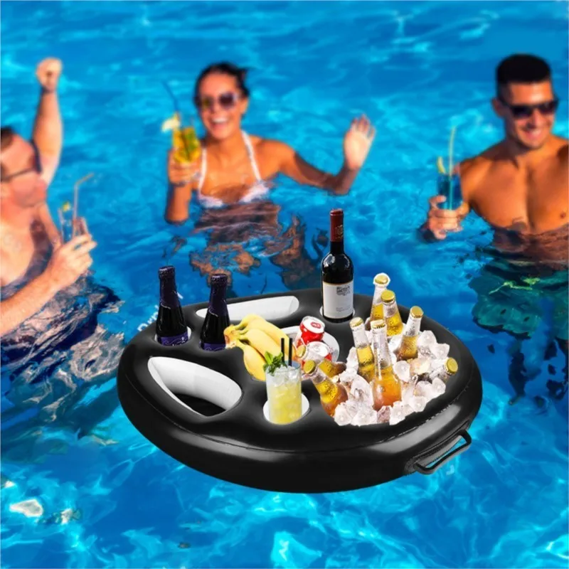 Summer Sea Bucket Cup Holder Inflatable Pool Beach Swimming Play Family Party Float Beer Drink Tray Cooler Table Toy