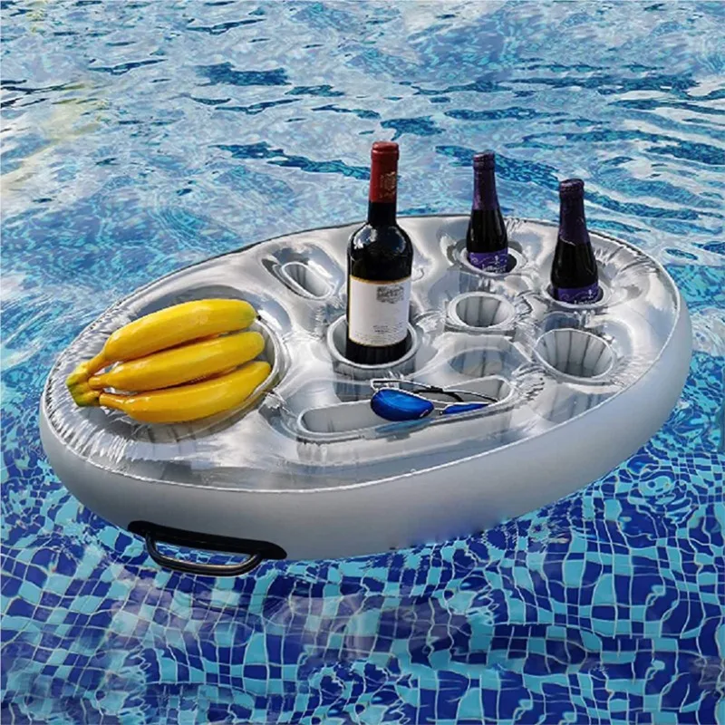 Summer Sea Bucket Cup Holder Inflatable Pool Beach Swimming Play Family Party Float Beer Drink Tray Cooler Table Toy