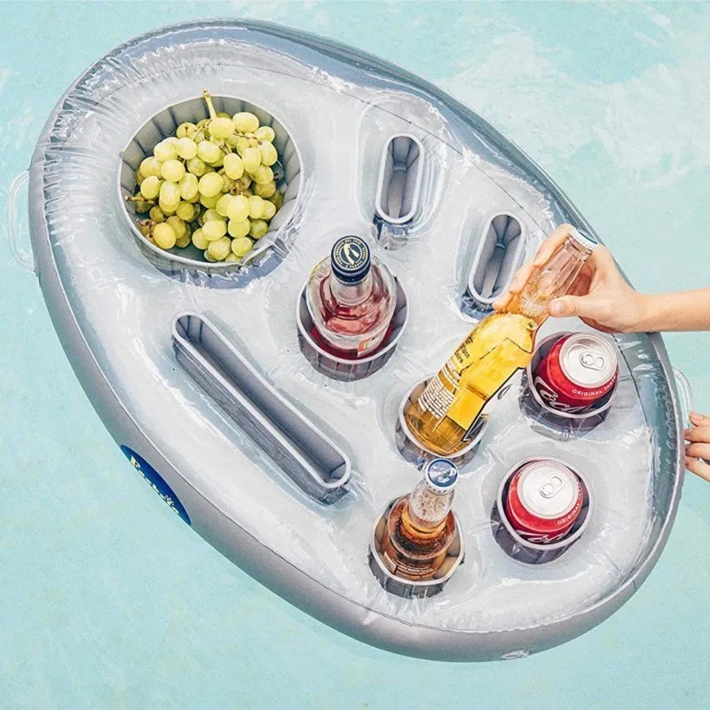 Summer Sea Bucket Cup Holder Inflatable Pool Beach Swimming Play Family Party Float Beer Drink Tray Cooler Table Toy