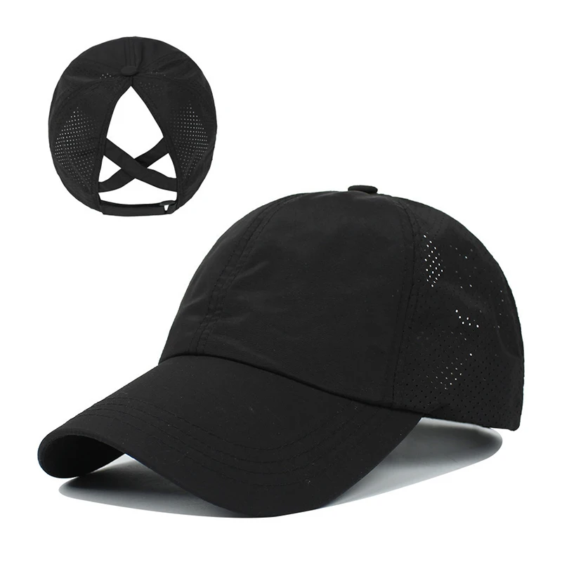Summer Solid Color Baseball Caps Golf Wear Women Sport Leisure Cross Ponytail Hat Mesh Quick-Drying Half-Hollow Men's Summer Solid Color Baseball Caps Golf Wear Women Sport Leisure Cross Ponytail Hat Mesh Quick-Drying Half-Hollow Men's