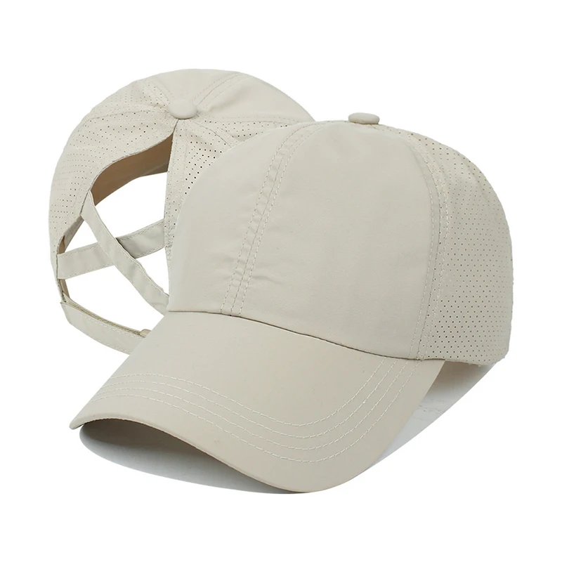 Summer Solid Color Baseball Caps Golf Wear Women Sport Leisure Cross Ponytail Hat Mesh Quick-Drying Half-Hollow Men's Summer Solid Color Baseball Caps Golf Wear Women Sport Leisure Cross Ponytail Hat Mesh Quick-Drying Half-Hollow Men's