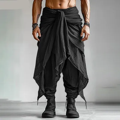 Summer Spring Men Casual Pants Harem Pant Pleated Long Trousers Streetwear Oversize Men's Clothing S-5XL Summer Spring Men Casual Pants Harem Pant Pleated Long Trousers Streetwear Oversize Men's Clothing S-5XL