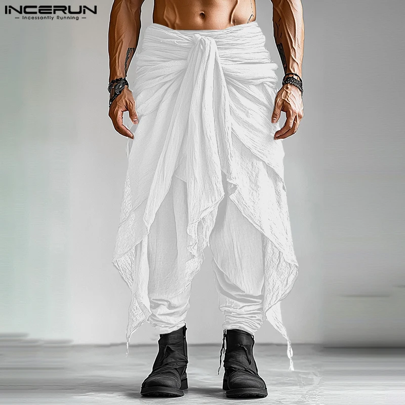 Summer Spring Men Casual Pants Harem Pant Pleated Long Trousers Streetwear Oversize Men's Clothing S-5XL Summer Spring Men Casual Pants Harem Pant Pleated Long Trousers Streetwear Oversize Men's Clothing S-5XL