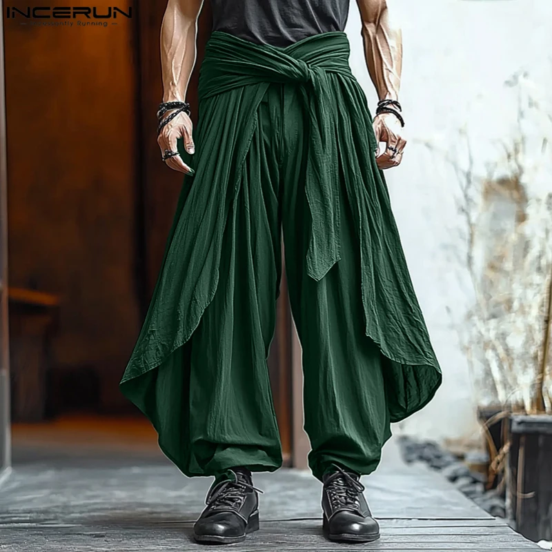 Summer Spring Men Casual Pants Harem Pant Pleated Long Trousers Streetwear Oversize Men's Clothing S-5XL Summer Spring Men Casual Pants Harem Pant Pleated Long Trousers Streetwear Oversize Men's Clothing S-5XL