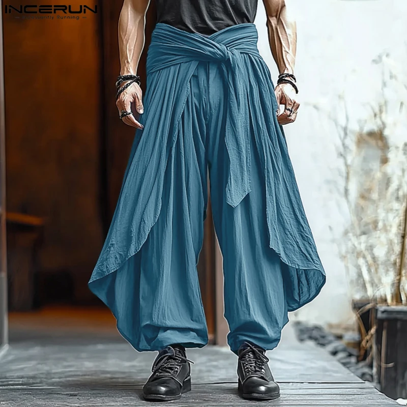 Summer Spring Men Casual Pants Harem Pant Pleated Long Trousers Streetwear Oversize Men's Clothing S-5XL Summer Spring Men Casual Pants Harem Pant Pleated Long Trousers Streetwear Oversize Men's Clothing S-5XL