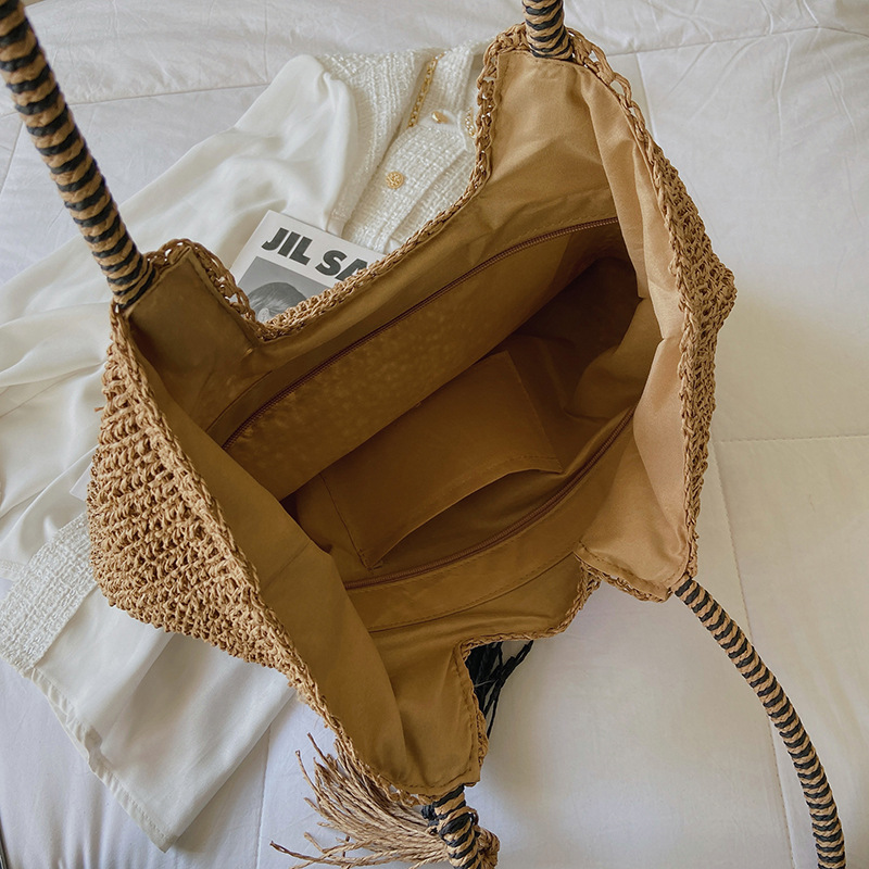 Summer Straw Tote Beach Bag
