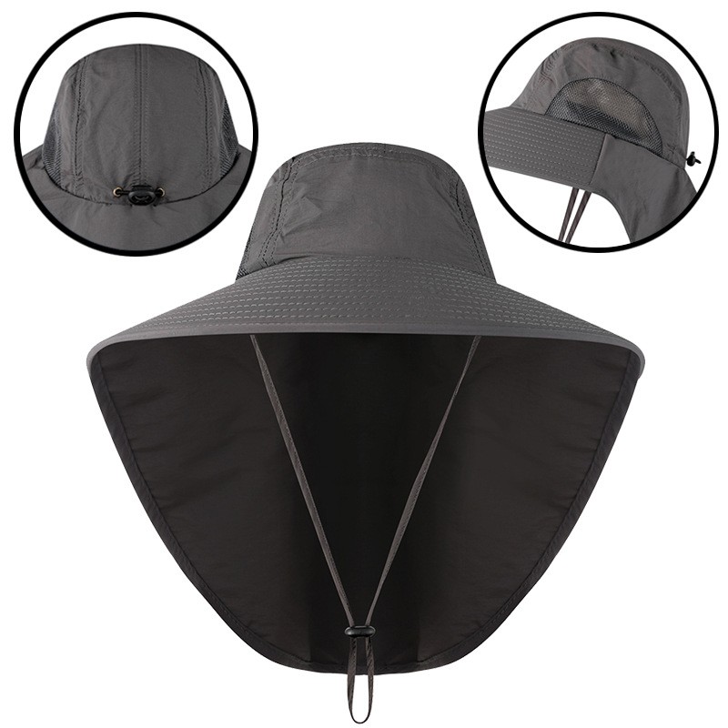 Summer Sun Protection Fishing Hat Summer Breathable Camping Hiking Caps Anti-UV Sun Hat With Neck Cover Caps Men's