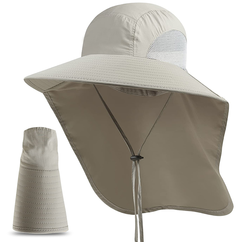 Summer Sun Protection Fishing Hat Summer Breathable Camping Hiking Caps Anti-UV Sun Hat With Neck Cover Caps Men's