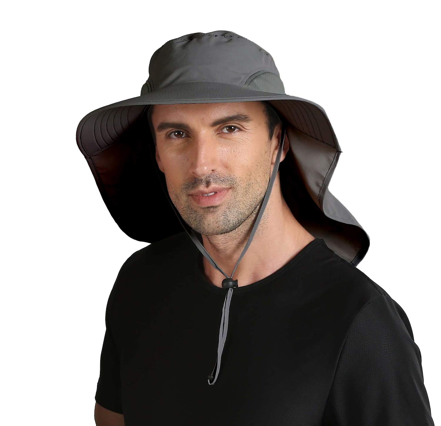 Summer Sun Protection Fishing Hat Summer Breathable Camping Hiking Caps Anti-UV Sun Hat With Neck Cover Caps Men's