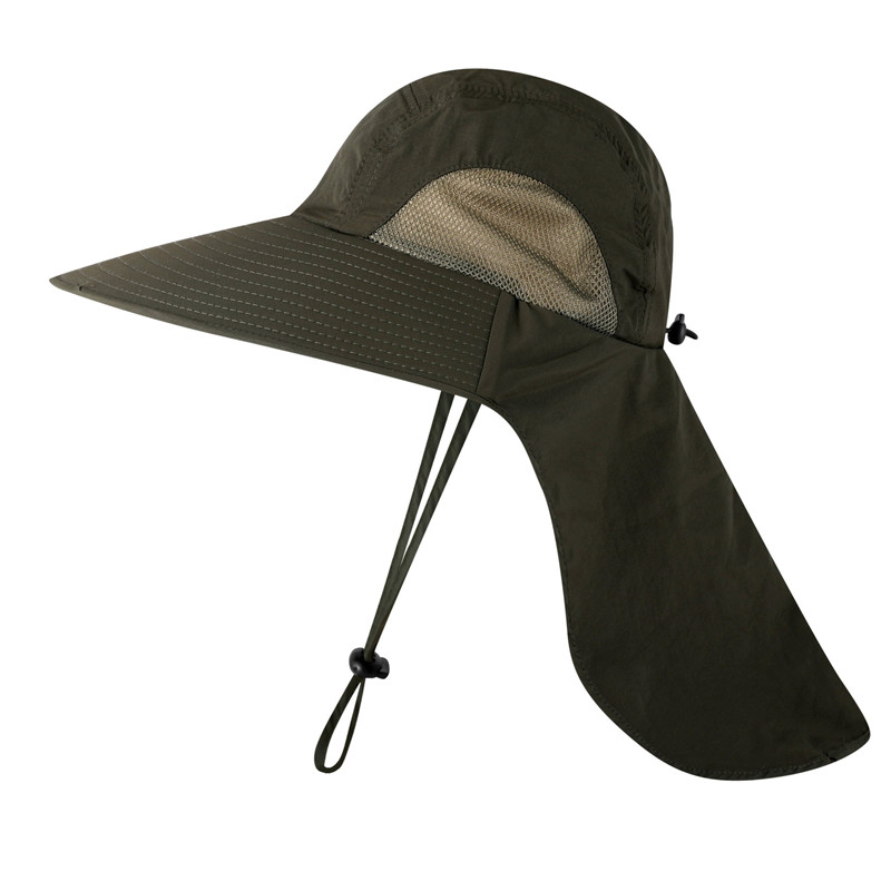 Summer Sun Protection Fishing Hat Summer Breathable Camping Hiking Caps Anti-UV Sun Hat With Neck Cover Caps Men's