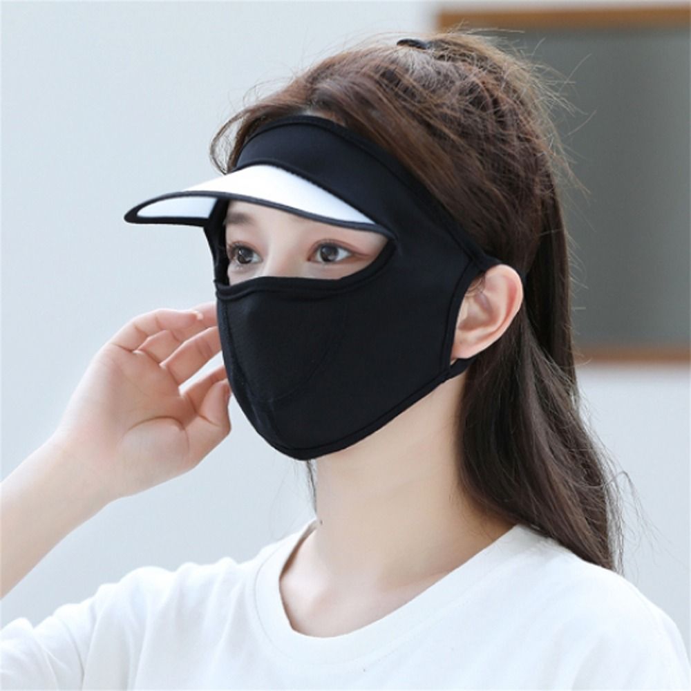Summer Sunscreen Ice Silk Mask UV Protection Face Cover Sunscreen Veil Face With Brim Outdoor Cycling Sun Protection