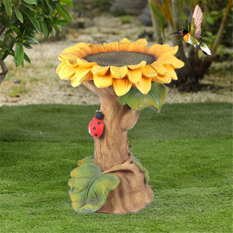 Sunflower Bird Bath and Bird Feeder