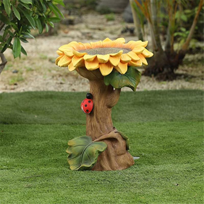 Sunflower Bird Bath and Bird Feeder
