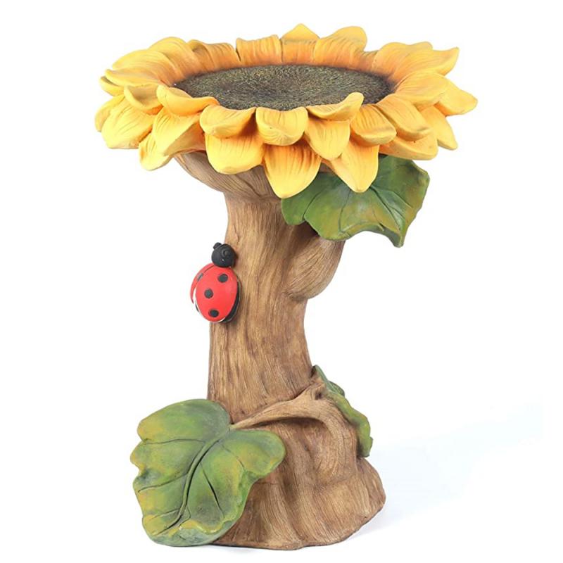Sunflower Bird Bath and Bird Feeder