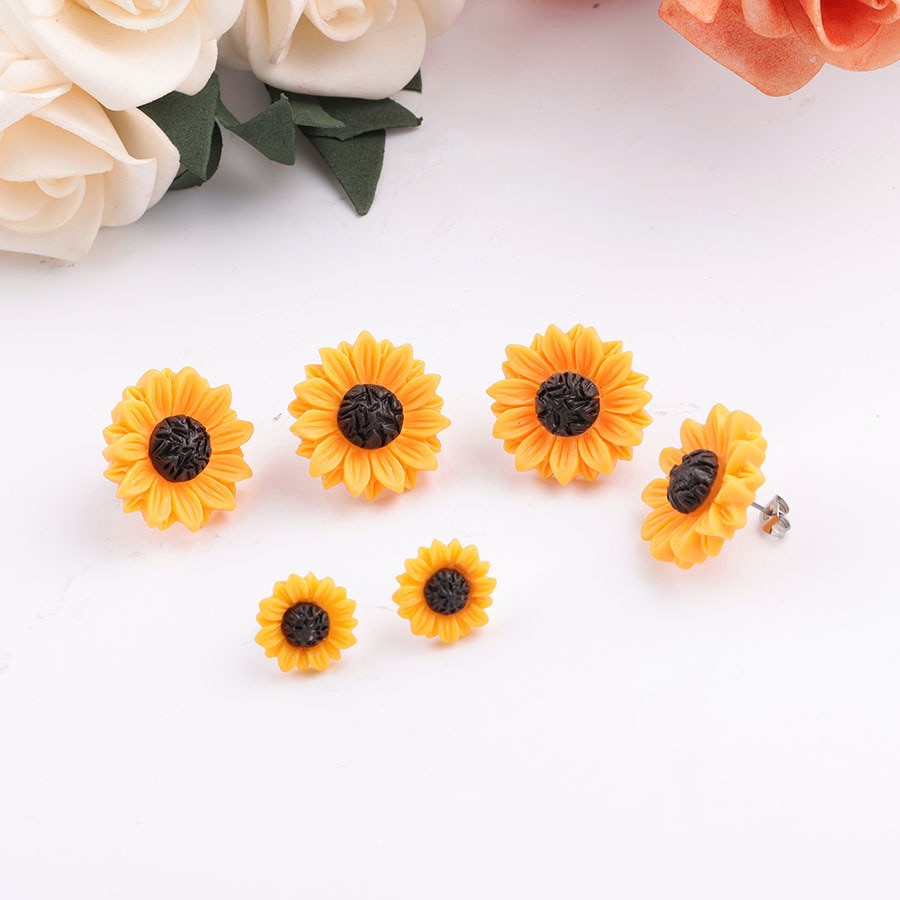 Sunflower Stud Earrings Flower Accessory