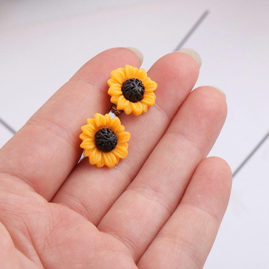 Sunflower Stud Earrings Flower Accessory Sunflower Stud Earrings Flower Accessory